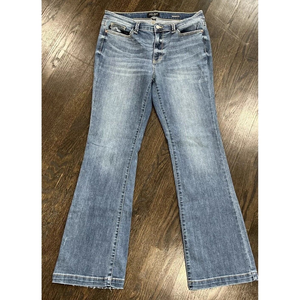 Judy Blue Women’s Slim Boot Cut Braided Belt Loops SZ 13/31 Style # JB82456
